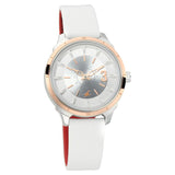 Fastrack, Women's  Watch Analog, White & Silver Dial White Leather Strap, 6187KL01