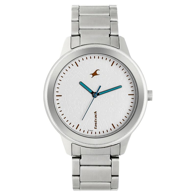 Fastrack, Women’s  Watch Analog, White Dial Stainless Steel Strap, 6190SM01