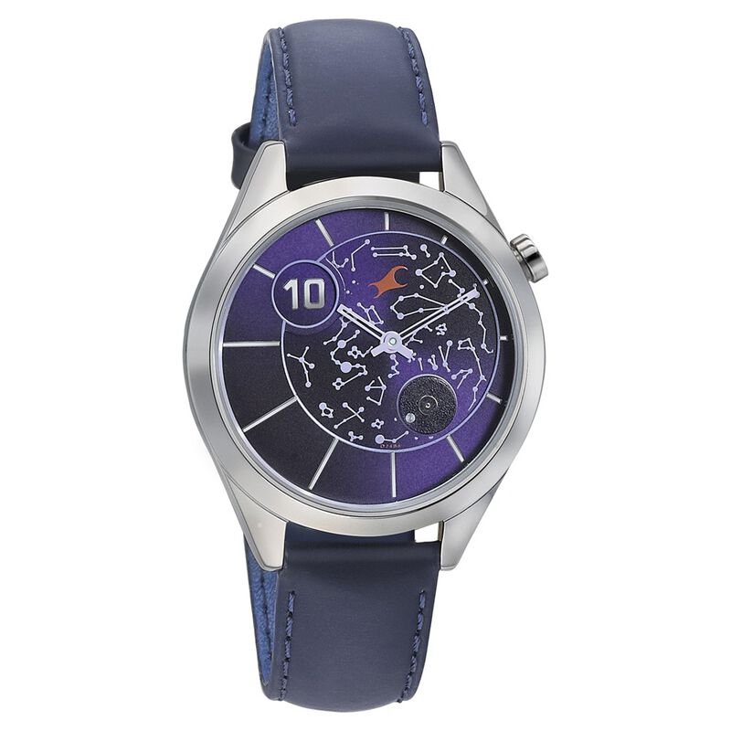 Fastrack, Women’s  Watch Analog, Purple Dial Blue Leather Band, 6193SL01