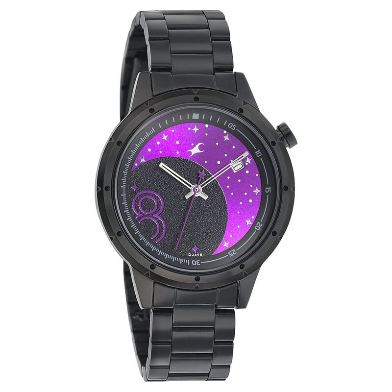 Fastrack, Women’s  Watch Analog, Black & Violet Dial Stainless Steel Band, 6194NM01