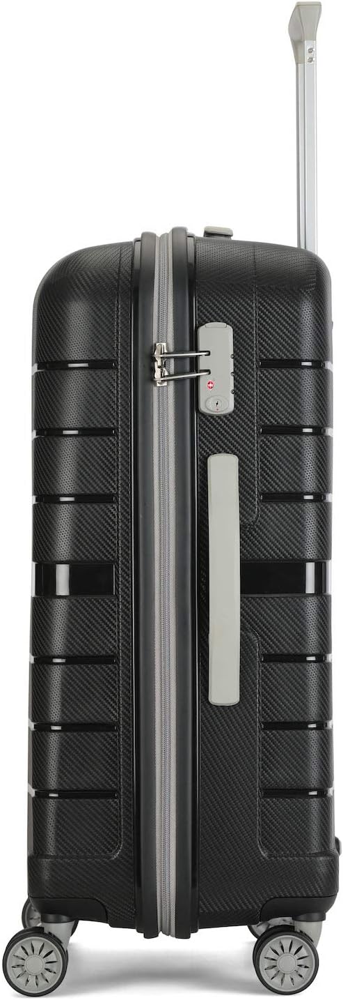 Carlton 55cm, 4 Wheel Hard Trolley Voyager, Black, VOYAGER55B