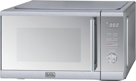 Black+Decker 31L Microwave Oven with Grill - Mirror Finish, 1000W, MZ3100PG