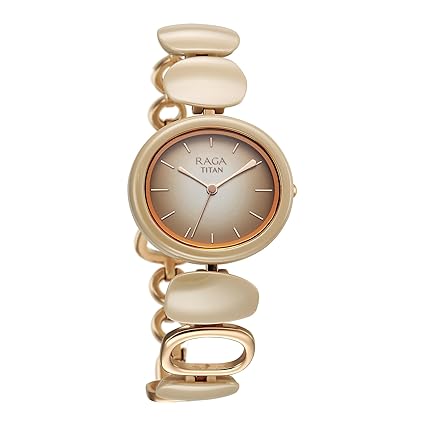 Titan Raga Ceramics Women's Watch Analog Beige Dial With Beige Ceramic Band, 95146KD03