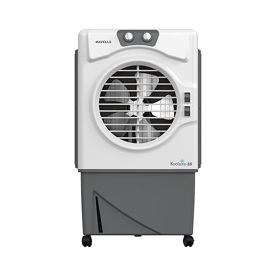 Havells Evaporative Air Cooler 80L For Indoor & Outdoor Powerful Airflow With 3 Side Honeycomb Pads, KOOLAIRE80