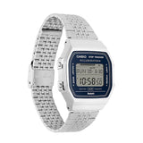 Casio Unisex Watch Digital Navy Blue Dial with Silver Stainless Steel Strap, ABL-100WE-2ADF