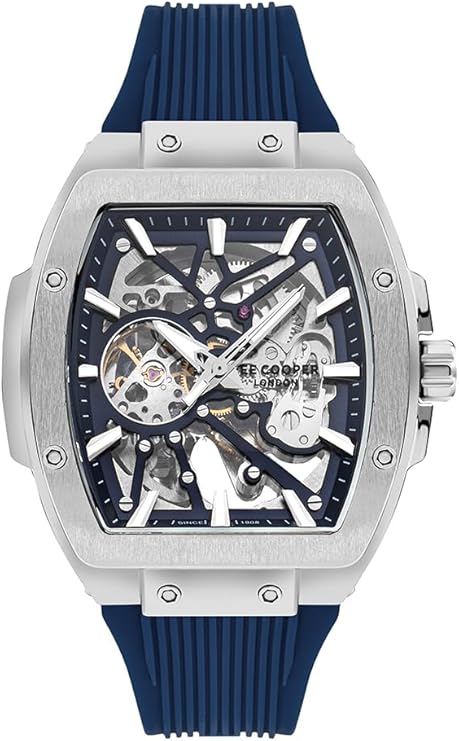 Lee Cooper Men's Automatic Watch With Dark Blue Silicone Strap,LC07979.399