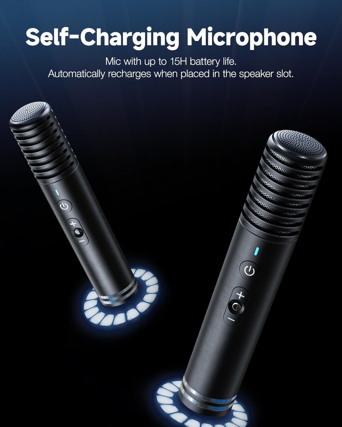 Ikarao Karaoke Machine for Adults & Kids with Screen Lyrics Display, 2 Wireless Microphones Auto-Charging, Portable Bluetooth Speaker, WiFi/HDMI, IK-SHELLS1
