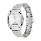 Casio Vintage Men's Watch Analog-Digital White Dial With Silver Stainless Steel Band,AQ-240E-7ADF product image