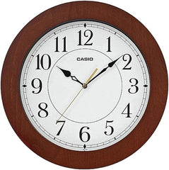 Casio, Wall Clock, Analog Brown & White Dial, IQ-133-5DF