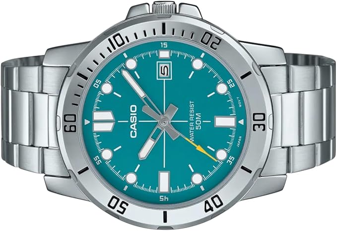 Casio Men's Watch Analog Blue Dial with Silver Stainless Steel Band, MTP-VD01D-3E2VUDF