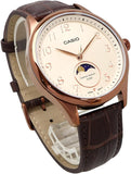 Casio Men's Watch Analog Dial With Brown Leather Band, MTP-M110RL-5AVDF