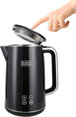 Black+Decker 1.7L Double Wall, Touch Screen Cordless Digital Kettle-2200W, JCD200