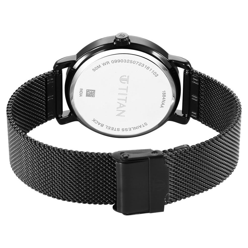 Titan Workwear Men's Watch Analog Anthracite Dial with Black Mesh Band, 1884NM01