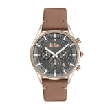 Lee Cooper Men's Watch Analog, Grey Dial, Brown Leather Strap, LC07303.464 