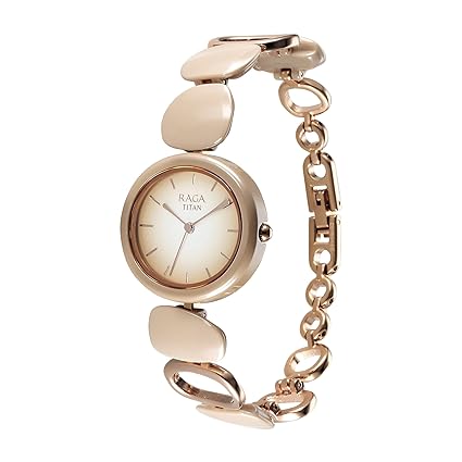 Titan Raga Ceramics Women's Watch Analog Beige Dial With Beige Ceramic Band, 95146KD03