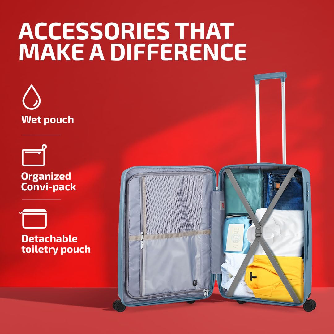 VIP Quad 75cm, 8 Wheel Hardcase Trolley, Blue, QUAD8W75IBL