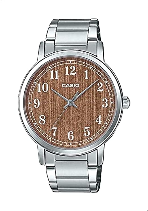 Casio, Womenâ€™s Watch Analog, Brown Dial Silver Stainless Steel Band, LTP-E145D-5B2DF