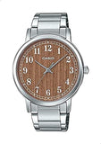 Casio, Womenâ€™s Watch Analog, Brown Dial Silver Stainless Steel Band, LTP-E145D-5B2DF