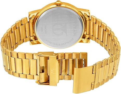 Titan Men's Watch Analog Champagne Dial Gold Stainless Steel Band, 1647YM02