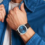 Titan, Men's, Analog Watch, Blue Dial, with Leather Band, TI-1648SL01