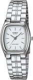 Casio, Womenâ€™s Watch Analog, White Dial Silver Stainless Band, LTP-1169D-1ARDF