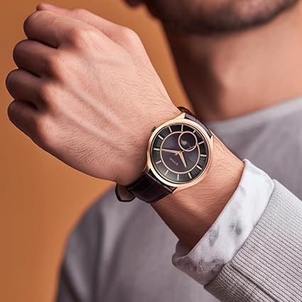Titan Caelum Sun Moon Sub-Dial in Imperial Purple - Stellar Edition Men's Watch with Purple Leather Strap, 10028WL01