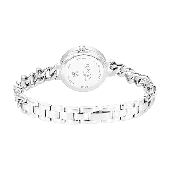 Titan Raga Women's Watch Analog Silver Dial with Silver Stainless Steel Band, 95288SM01