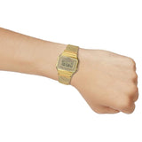 Casio Unisex Watch Vintage Collection Digital, Gold Dial Gold Stainless Steel Strap, A700WMG-9ADF