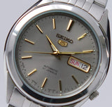 Seiko Men's Mechanical Watch,  Automatic 21 Jewels Grey Dial Silver Stainless Band, SNKL19J