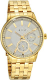Titan Regalia Opulent Men's Watch Analog White Dial with Gold Stainless Steel Band, 9441YM02