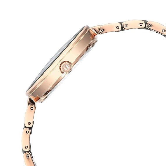 Titan Purple Ceramics Women's Watch Analog Mother of Pearl Dial with Steel & Ceramic Band, 95216KD01