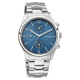 Titan Metropolitan Charm Men's Multifunctional Watch Blue Dial With Silver Stainless Steel  Band, 1805SM03