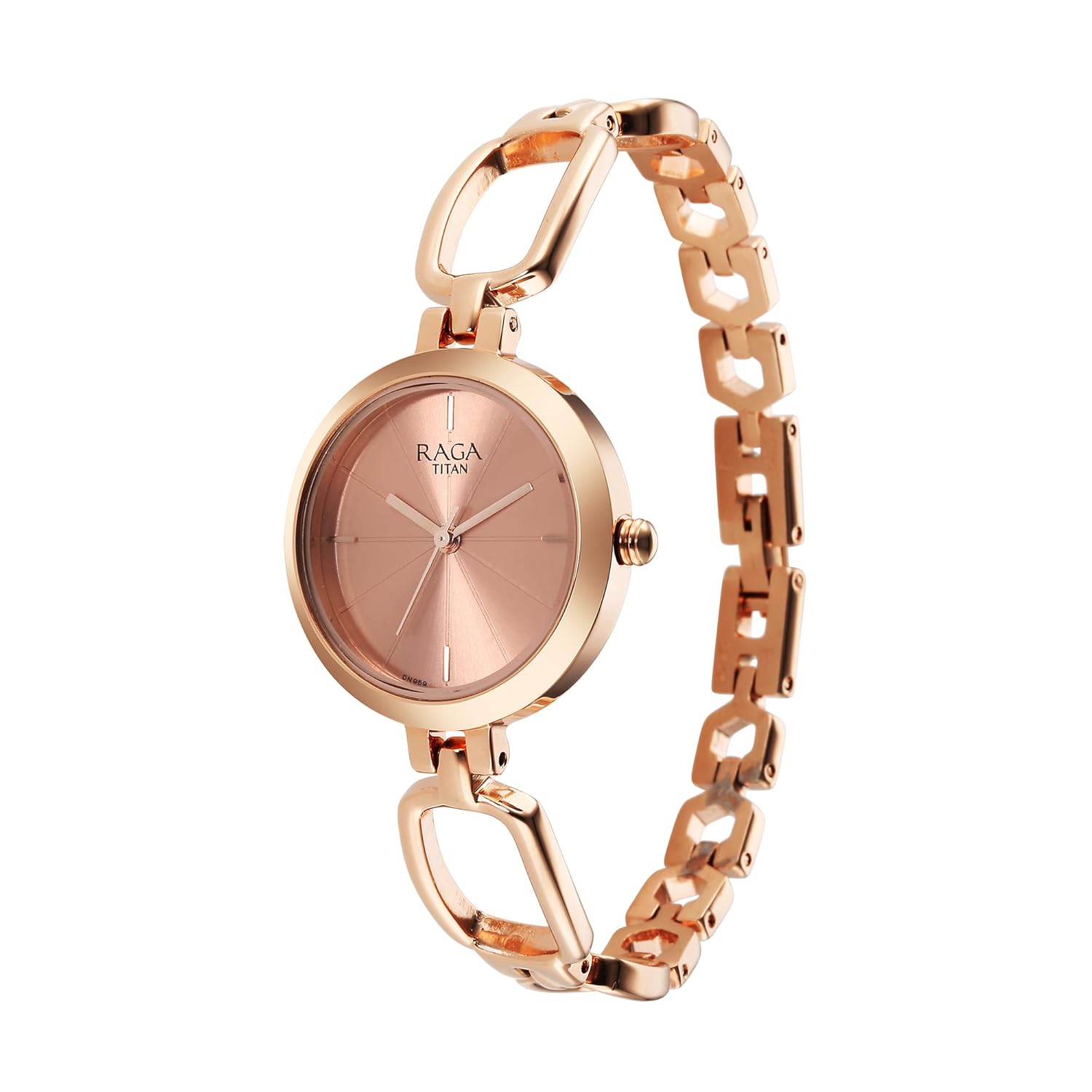 Titan Raga Collection Rose Gold Dial Rose Gold Stainless Steel  Strap Watch for Women, 2725WM01