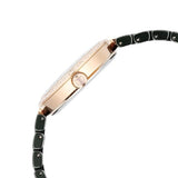 Titan Purple Ceramics Quartz Analog Mother of Pearl Dial Green Ceramic Strap Watch For Women 95215KC04
