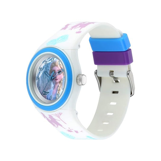 Zoop By Titan Kid's Disney Princess Watch Analog Multicolor Dial With White PU Strap, C4048PP43