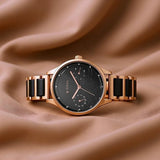 Titan Purple Women's Watch Analog Black Dial With Rose Gold Acetate Band, 2670WD01