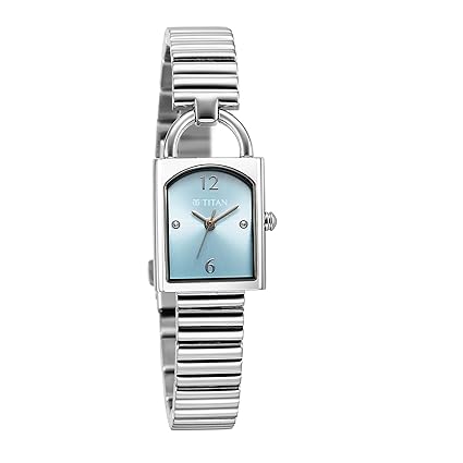 Titan Metro Women's Watch Analog Blue Dial with Silver Stainless Steel Band, 95303SM01