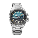 Titan Zero Hour Diver's Series Men's Watch Blue Dial with Silver Stainless Steel Band | 200M Water Resistant, 10068KM01