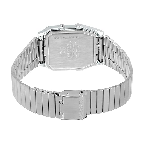 Casio Vintage Unisex Watch Analog-Digital Pastel Dial With Silver Stainless Steel Band, AQ-800E-3ADF