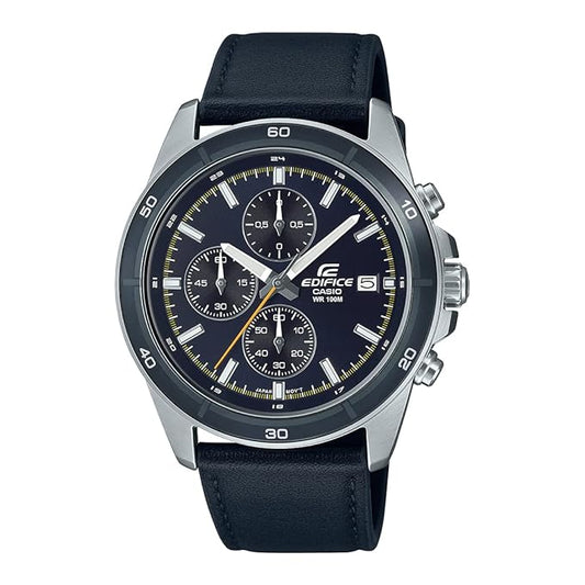 Edifice men analog watch, black dial with comfortable strap, model GS-EFR-526L-2CVUDF, Bahrain