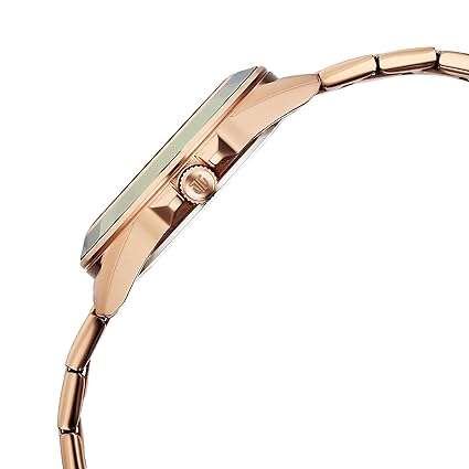 Titan Glamour Quartz Women's  Multifunction Green Dial Rose Gold Stainless Steel Strap Watch  95315KM03
