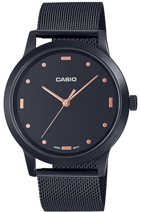 Casio, Menâ€™s Watch Analog, Black Dial Brown Leather Band, MTP-2022VMB-1CD