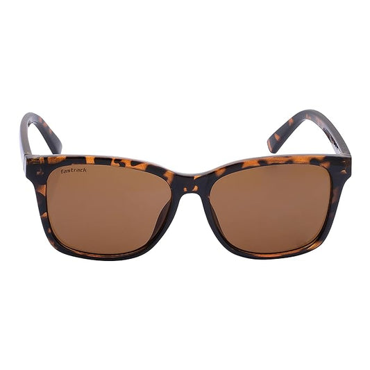 Fastrack Men's Rectangular Sunglasses, Brown Lens, UV protected, P474BR2