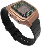 Casio, Menâ€™s Watch Digital, Rose Gold Dial Black Resin Band, W-217HM-5AVDF