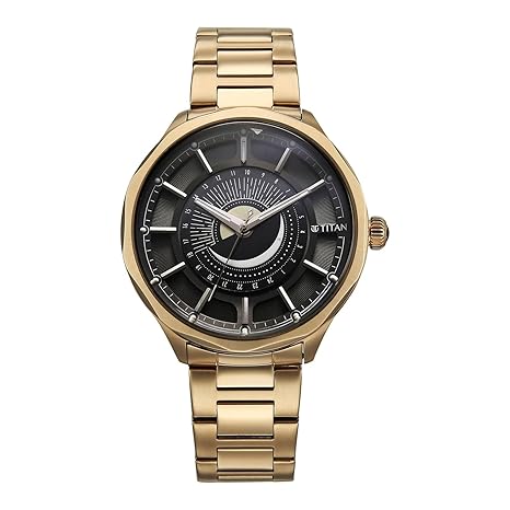 Titan, Men's, Analog Watch, Black Dial, with Stainless Steel Band, TI-10028WM01