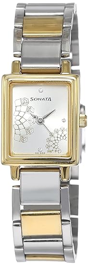 Sonata Women's Watch Analog Silver Dial With Stainless Steel Band, 8080BM01