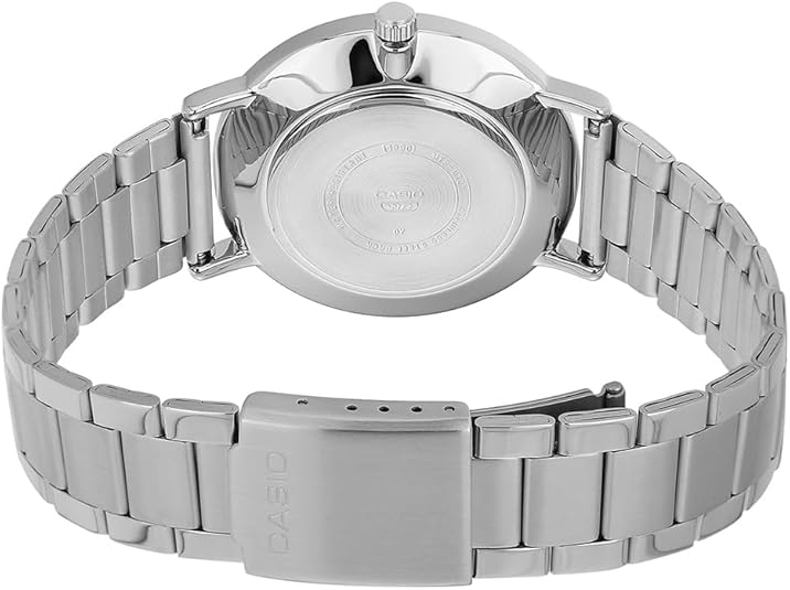 Casio Men's Watch Analog White Dial with Silver Stainless Steel Band, MTP-VT01DM-7AUDF
