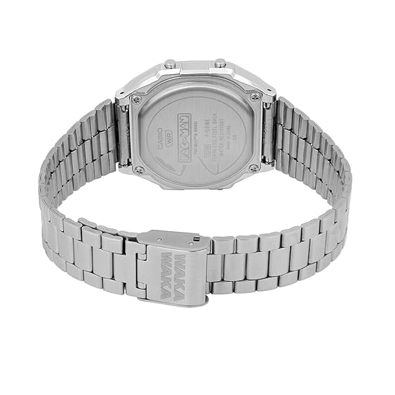 Casio Vintage Pac-Man Collection Unisex Watch with Silver Stainless Steel Band, A168WEPC-7ADR