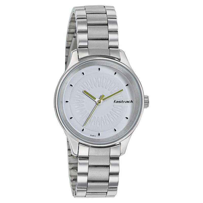 Fastrack, Women’s  Watch Analog, White Dial Stainless Steel Strap, 6203SM01