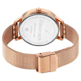 Fastrack Fleek Women's Watch Analog with Rose Gold Dial & Mesh Band, 6210WM04